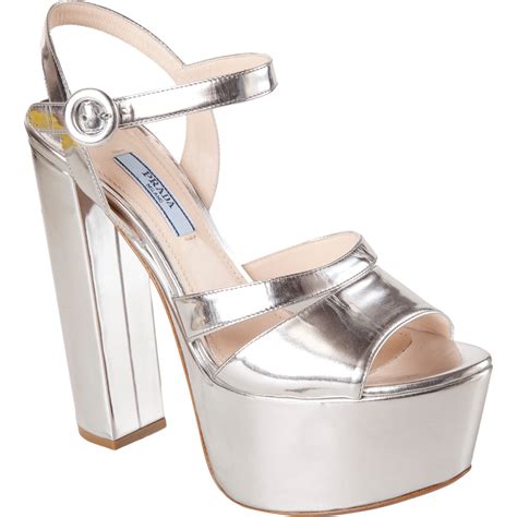 prada platform shoe|prada silver platform shoes.